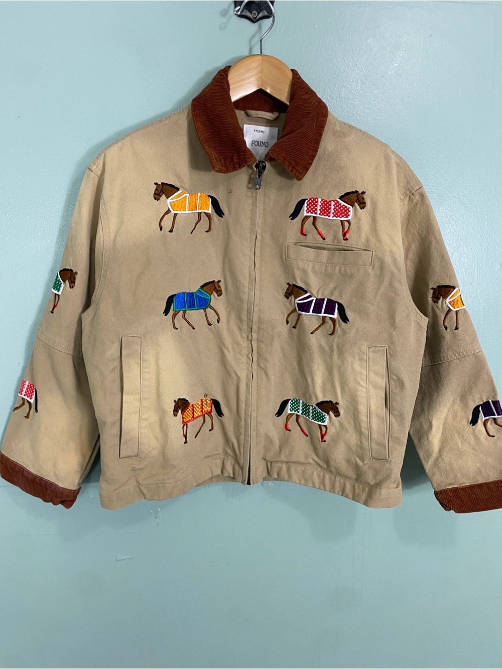 FOUND Lariat Horse Embroidered Jacket Equestrian XS
